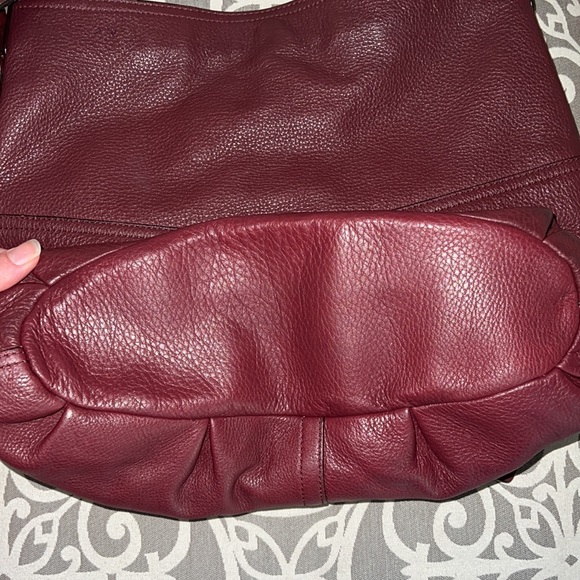 Ralph Lauren leather maroon berry burgundy large hobo bag purse Governors Lodge - Picture 7 of 17